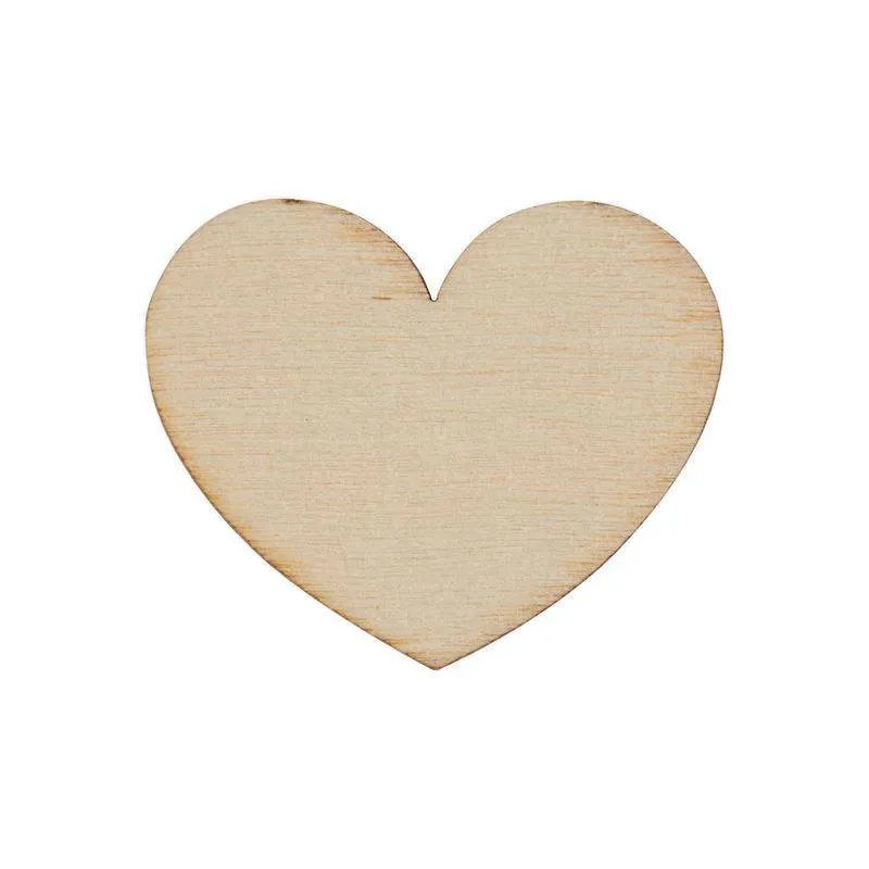 12 x Papermania Bare Basics Hearts Shaped 3cm Wooden Decoration Scrapbooking Crafts