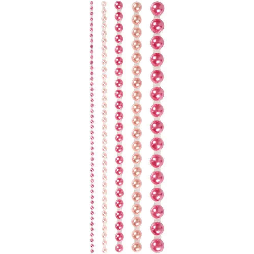 140 x Assorted Colour Self Adhesive Half Pearls With Mother Of Pearl Art Crafts