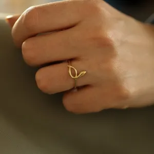 14k Gold Plain Snake Ring