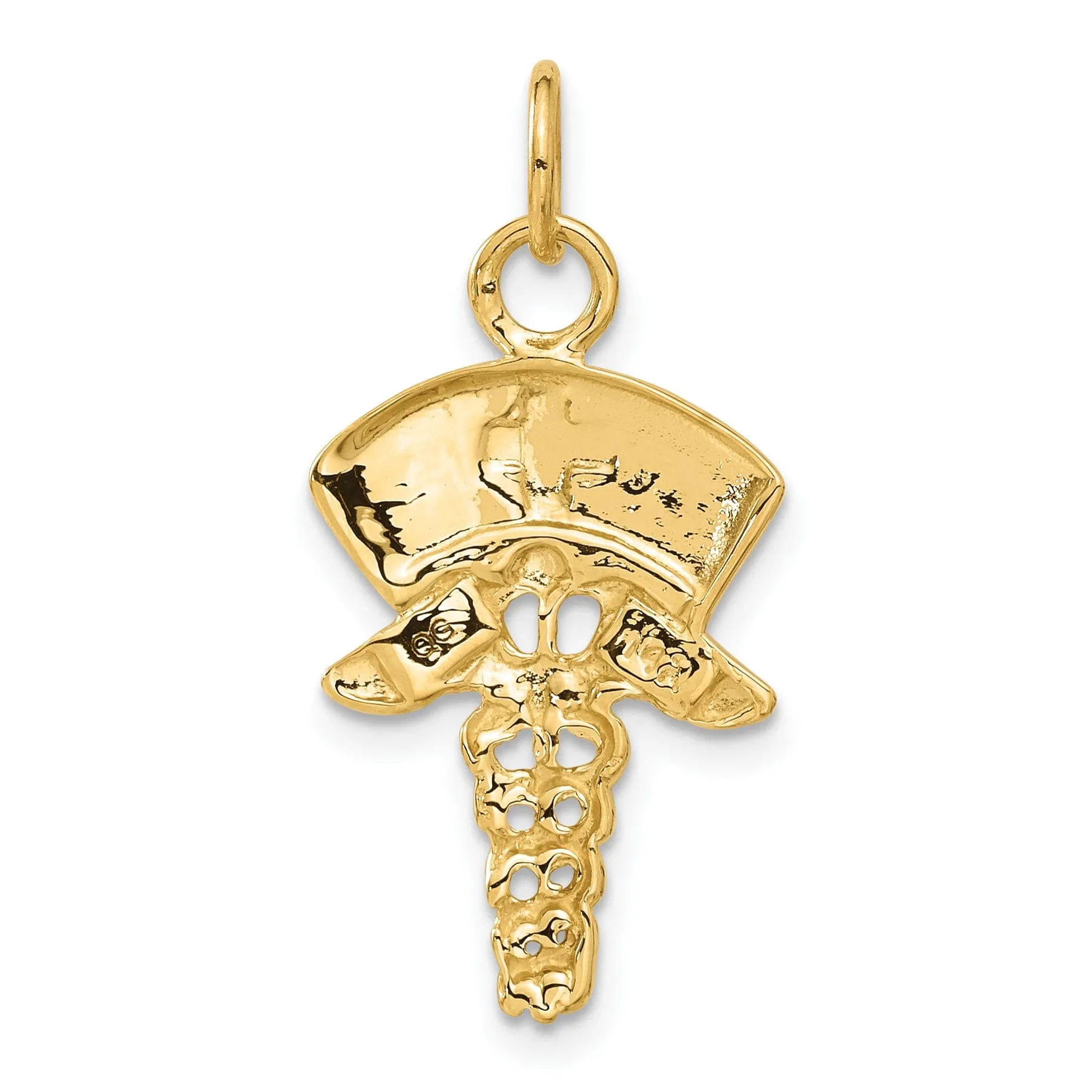 14k Yellow Gold Nurse Symbol Charm Pendant