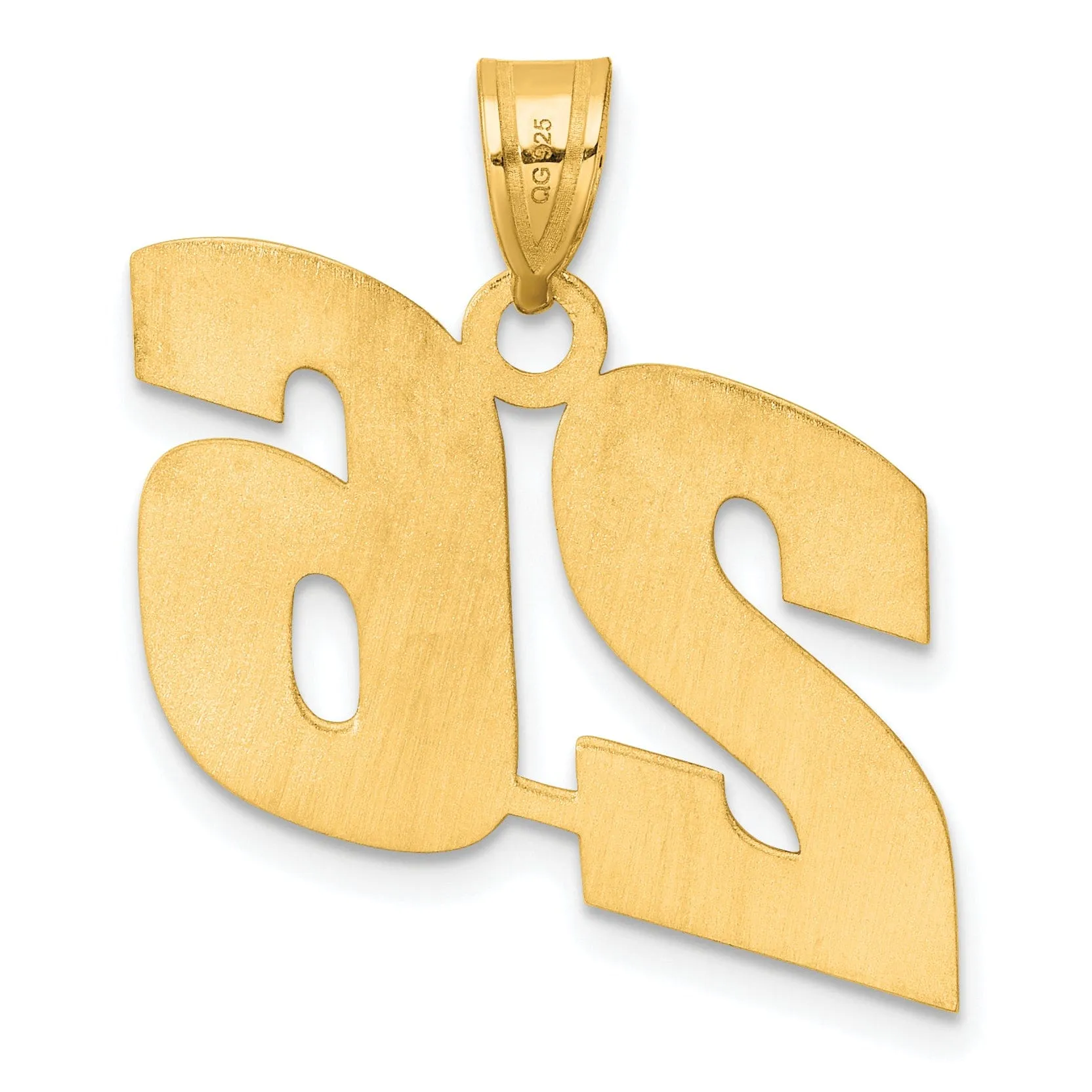 14k Yellow Gold Polished Finish Block Script Design Number 26 Charm Pendant