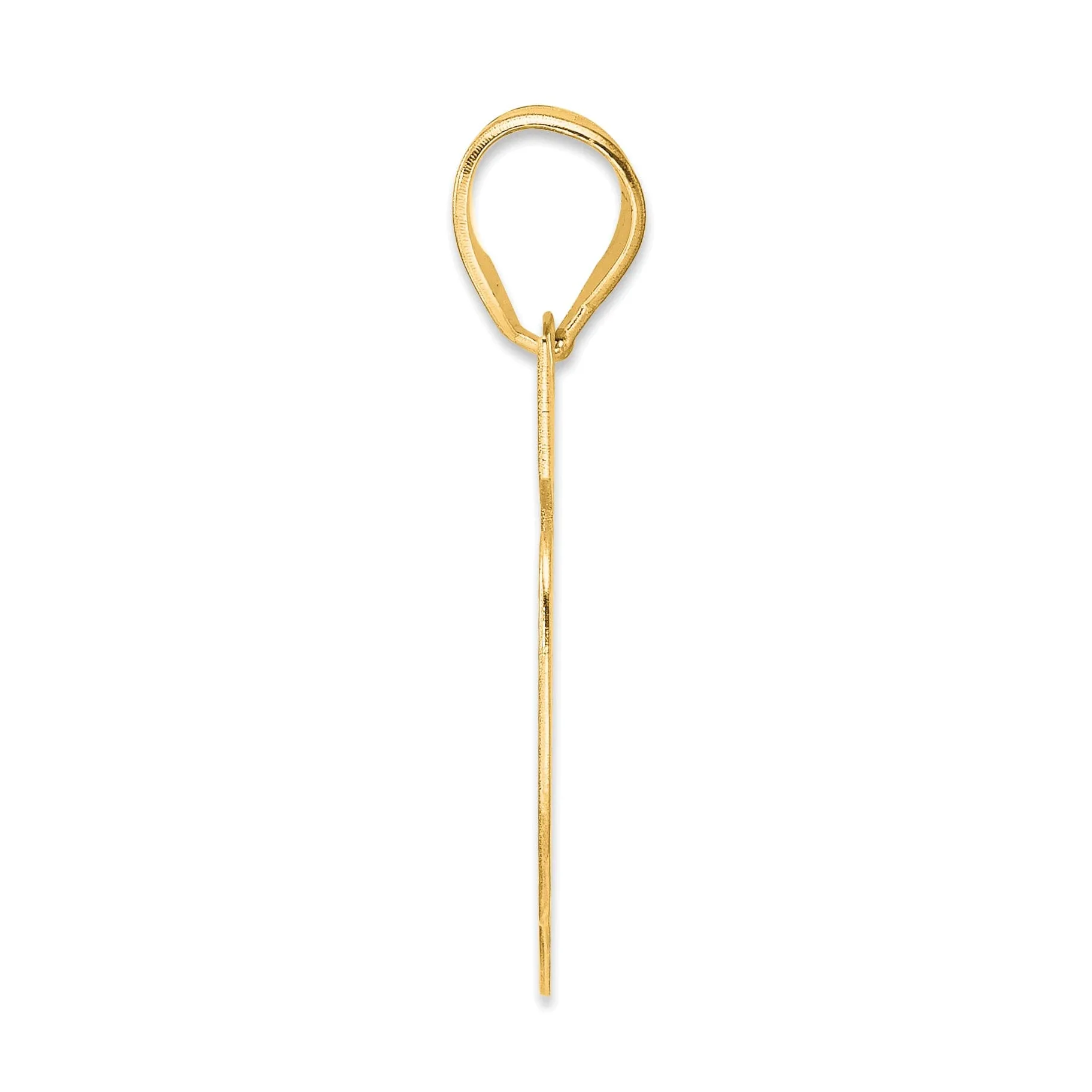 14k Yellow Gold Polished Finish Block Script Design Number 55 Charm Pendant