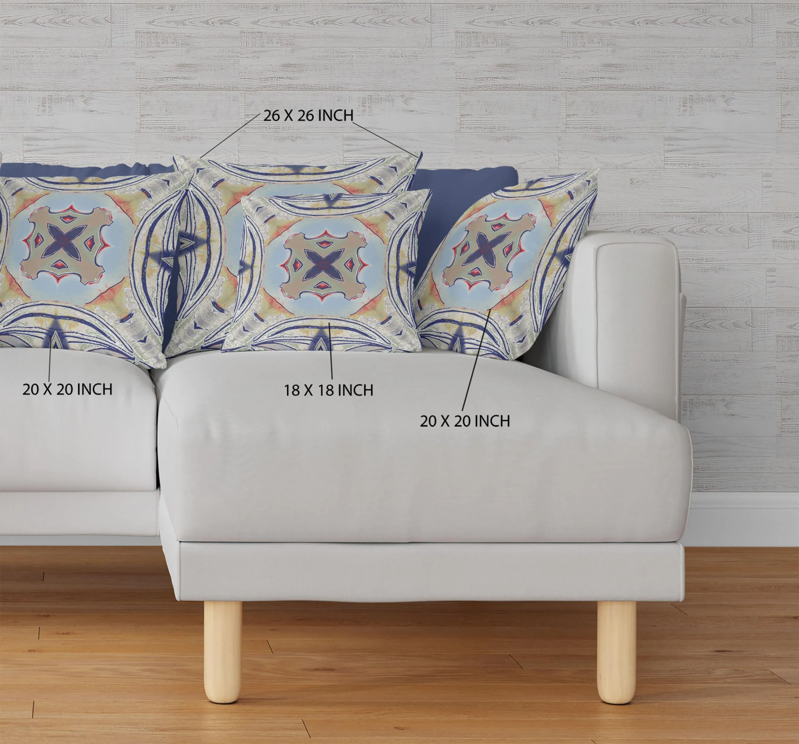 18” Navy Sage Geo Tribal Suede Throw Pillow
