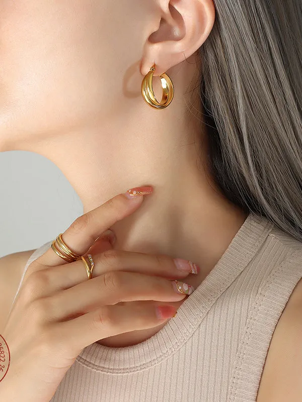 18K Gold-Plated Huggie Earrings