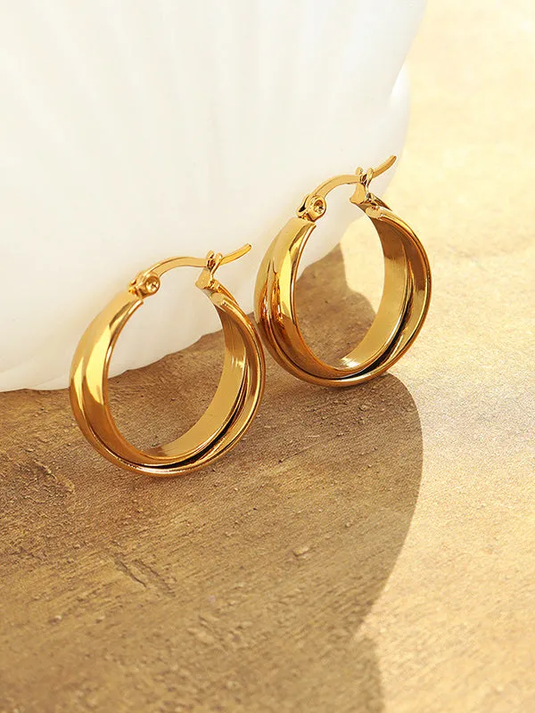 18K Gold-Plated Huggie Earrings