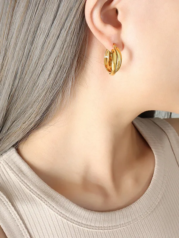 18K Gold-Plated Huggie Earrings