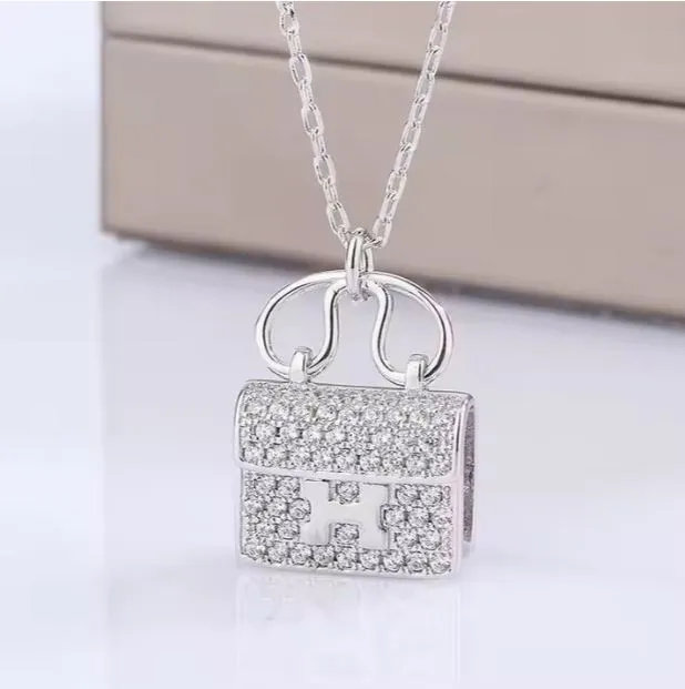 18k Gold Plated Stainless Steel Luxury Purse Charm Necklace Women Jewelry