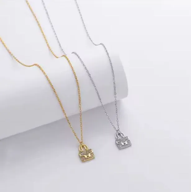 18k Gold Plated Stainless Steel Luxury Purse Charm Necklace Women Jewelry