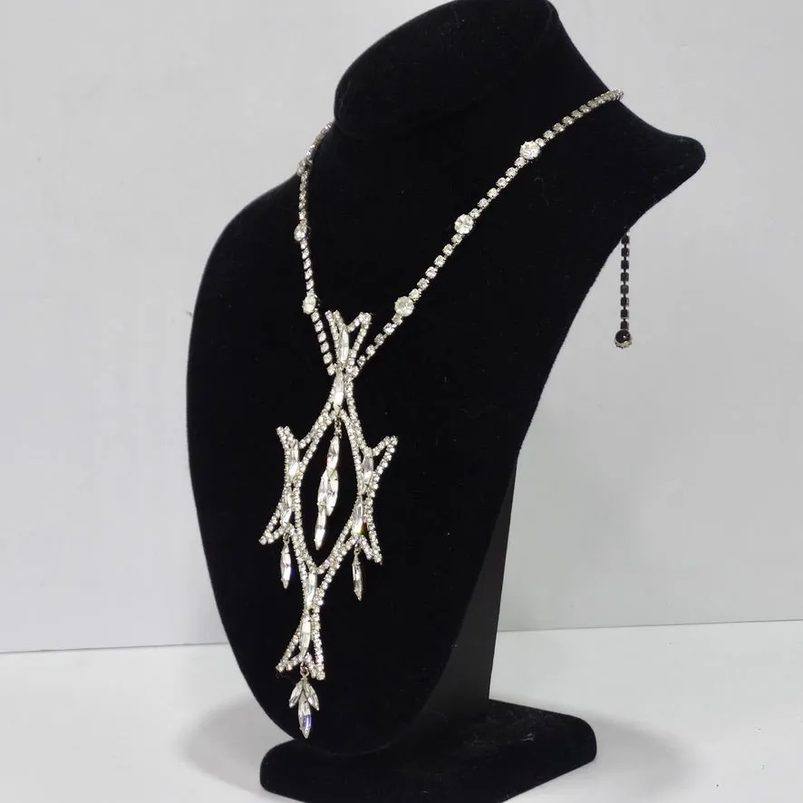 1970 Rhinestone Drop Necklace