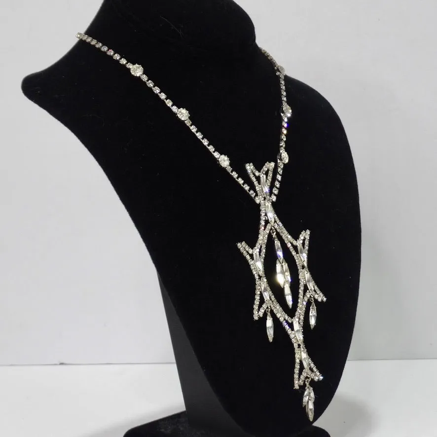 1970 Rhinestone Drop Necklace