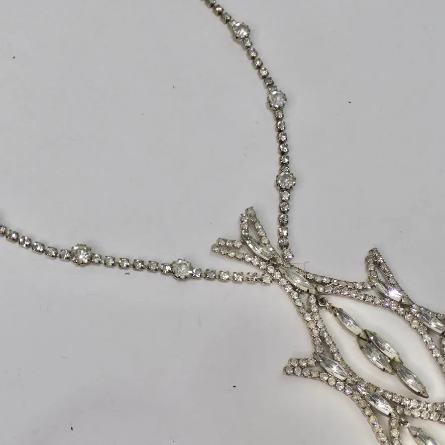 1970 Rhinestone Drop Necklace