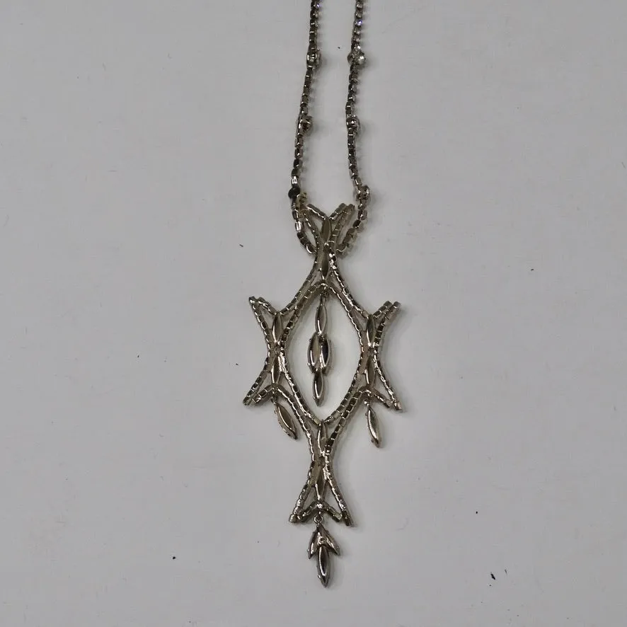 1970 Rhinestone Drop Necklace