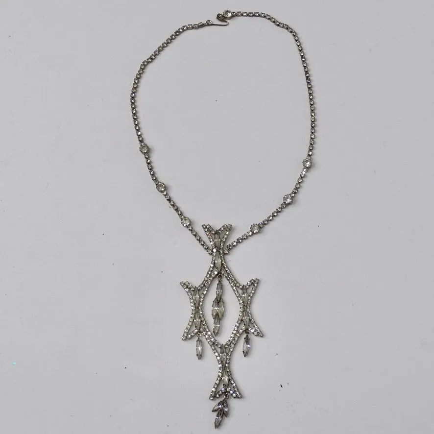 1970 Rhinestone Drop Necklace