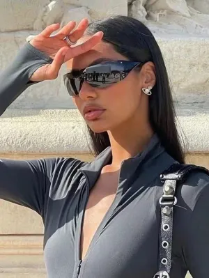 1pc Frameless Star Rivet Sunglasses
