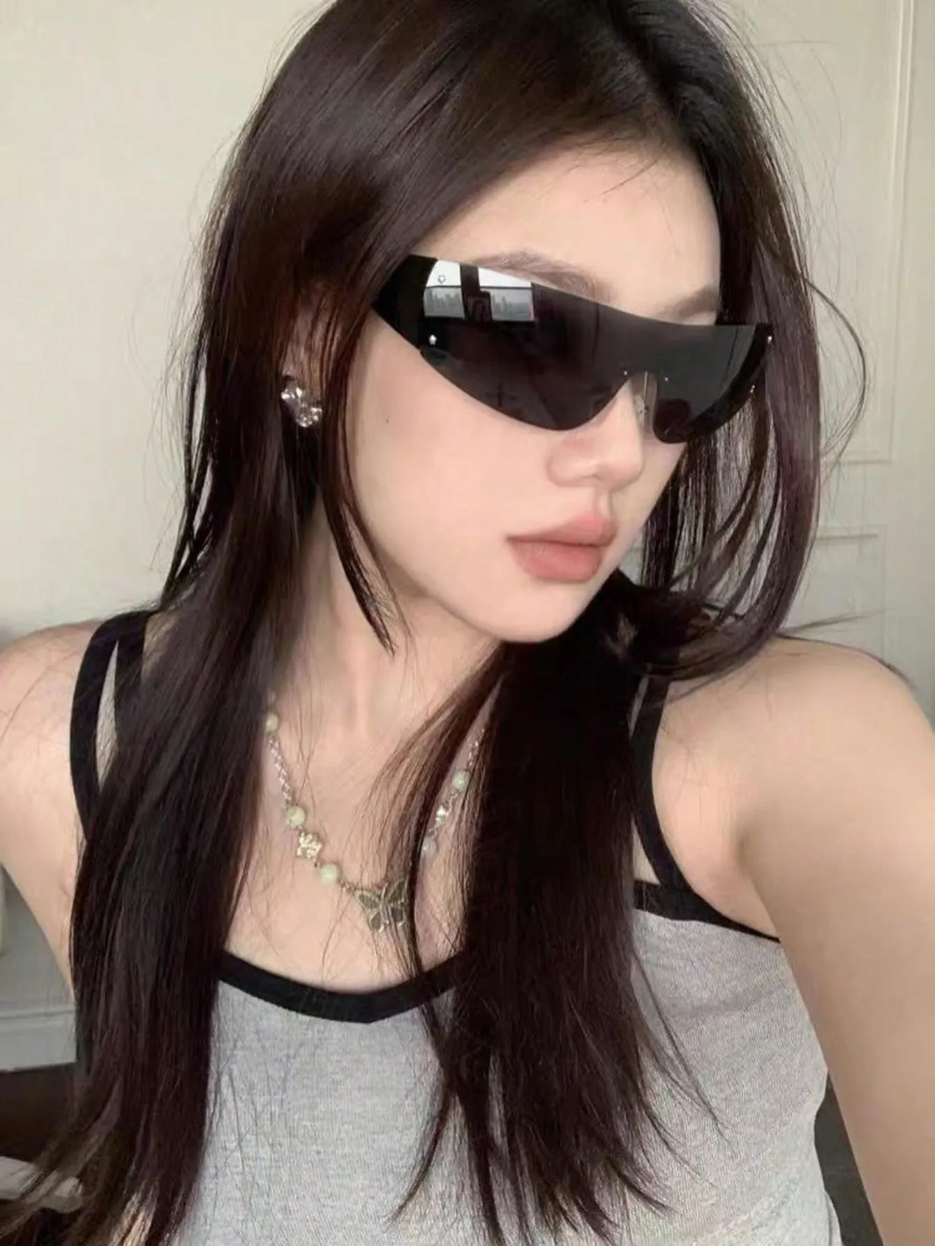 1pc Frameless Star Rivet Sunglasses