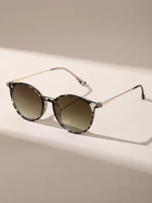 1pc Round Frame Boho Sunglasses