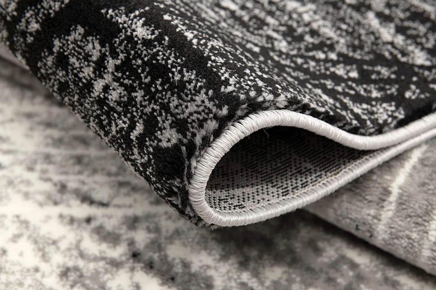 2’ x 15’ Gray Distressed Swirls Runner Rug