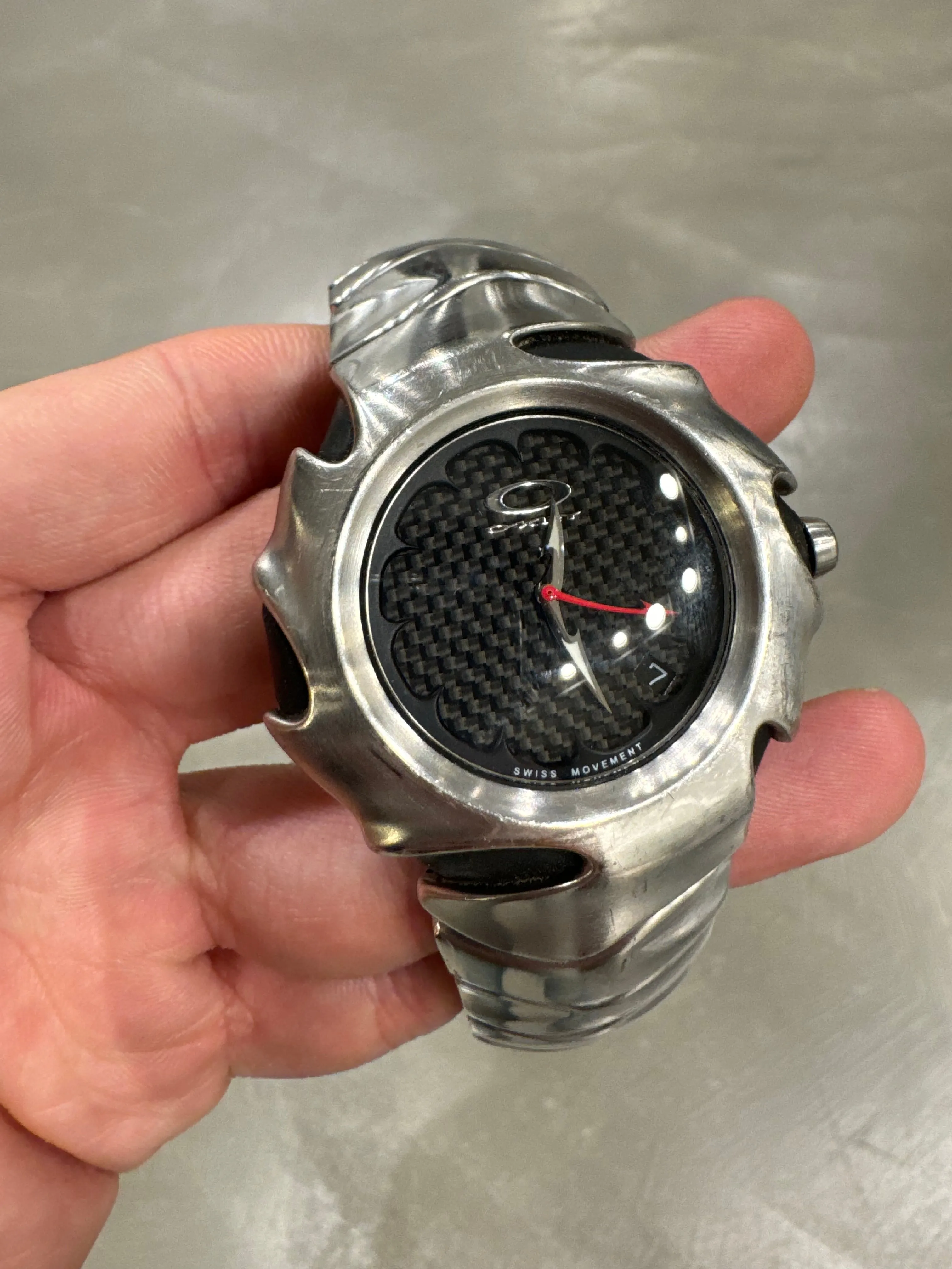 2003 Oakley blade black and silver watch