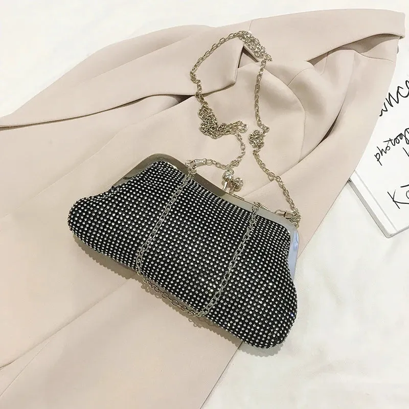 2024 Fashion Gold Diamond Evening Bags hasp Luxury Handbag Elegent Chain Women Shoulder Crossbody Bag Wedding Party Clutch bags
