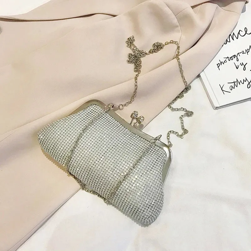 2024 Fashion Gold Diamond Evening Bags hasp Luxury Handbag Elegent Chain Women Shoulder Crossbody Bag Wedding Party Clutch bags