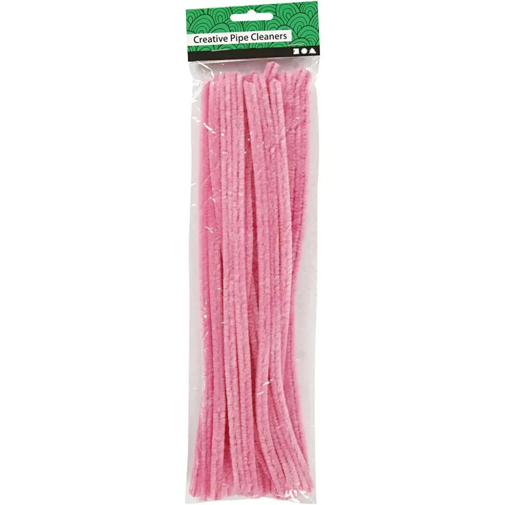 25 Nylon Pipe Cleaners Pink Colour Craft Accessories Decoration T:9mm L:30cm