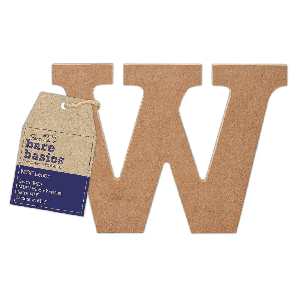26 x Papermania Bare Basics MDF Alphabet Letters ( A - Z ) Home Wedding Decoration Scrapbooking Crafts