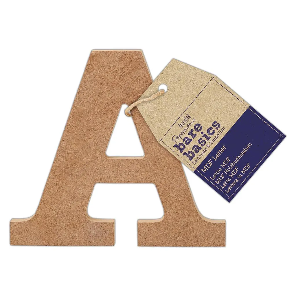 26 x Papermania Bare Basics MDF Alphabet Letters ( A - Z ) Home Wedding Decoration Scrapbooking Crafts