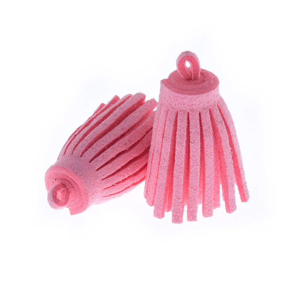 3CM Fiber Tassel Artificial Leather Tassel Fringe Tassels cute fat tassel DIY jewelry Accessories Pendent Charms Findings pink 10pcs