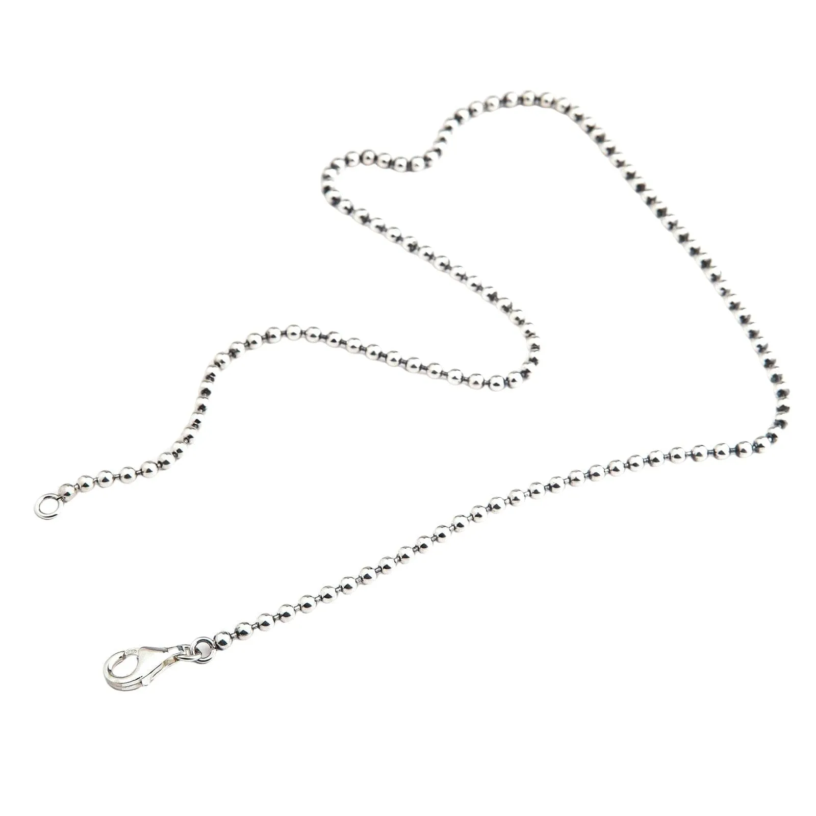 3mm Ball Chain Sterling Silver Necklace