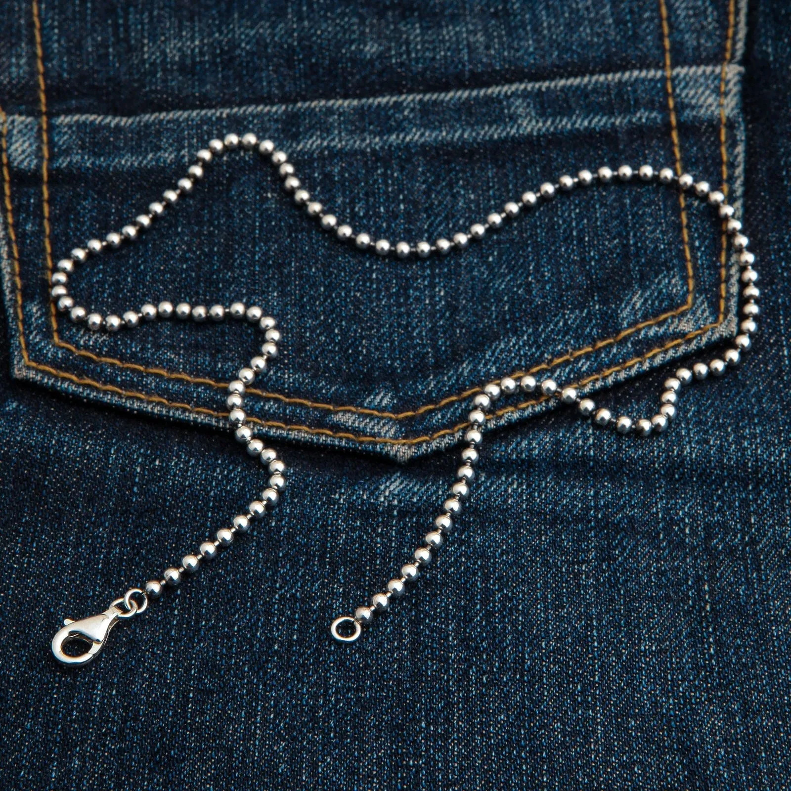 3mm Ball Chain Sterling Silver Necklace