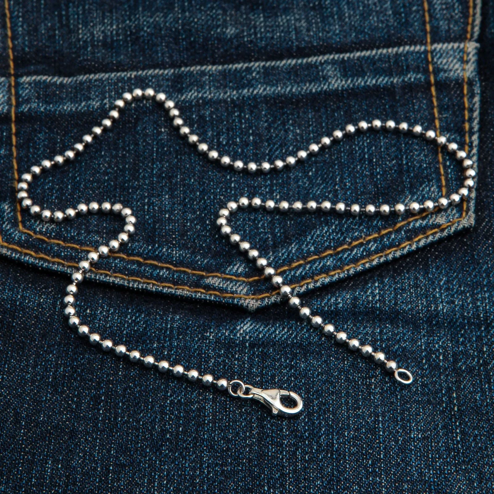 3mm Ball Chain Sterling Silver Necklace