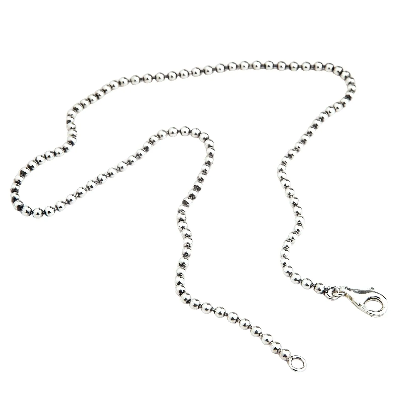 3mm Ball Chain Sterling Silver Necklace