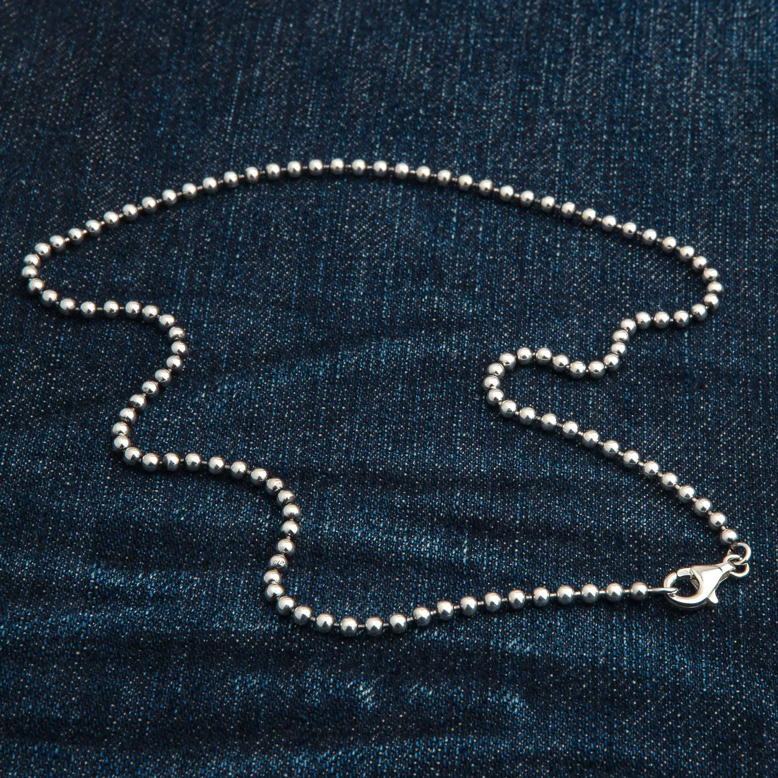 3mm Ball Chain Sterling Silver Necklace