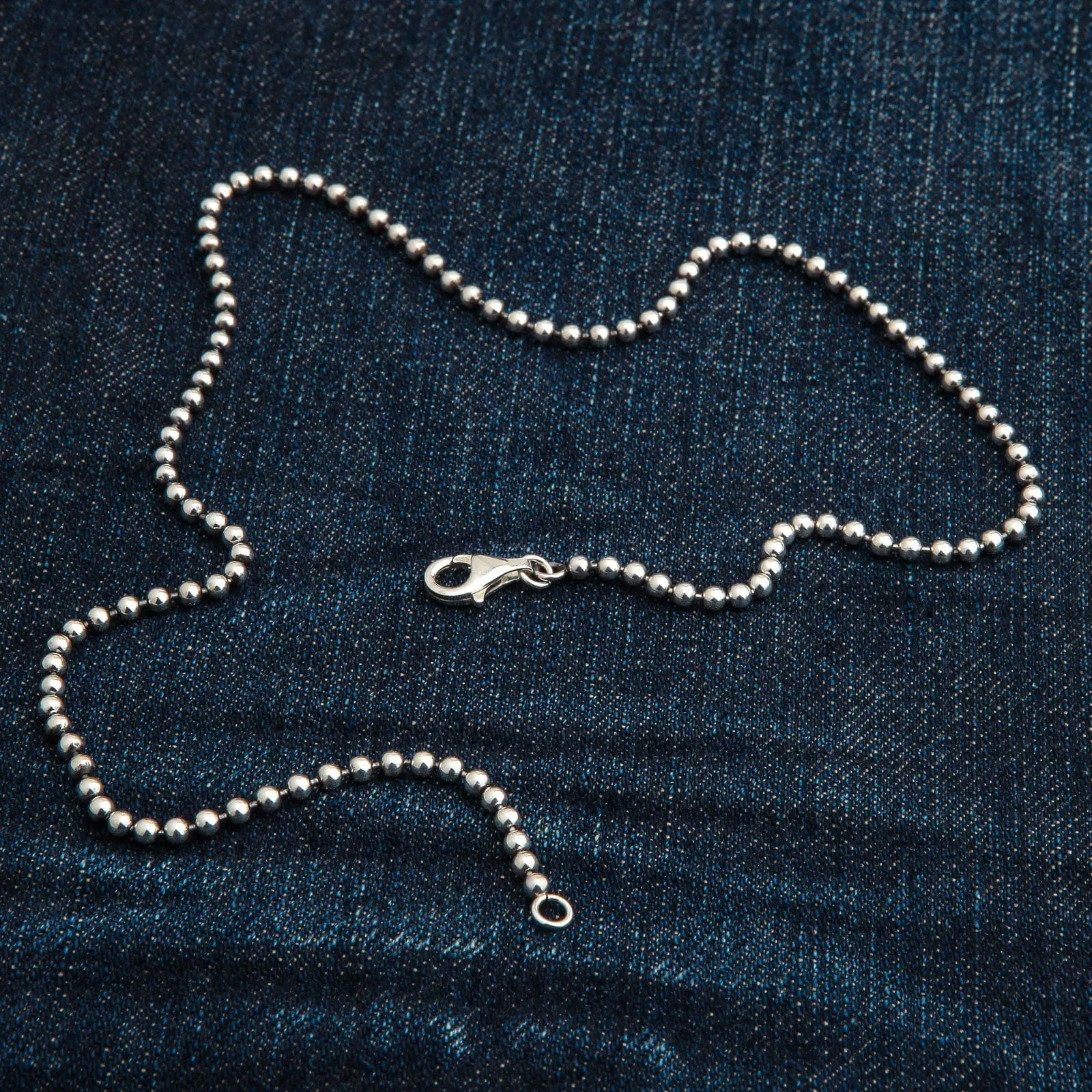 3mm Ball Chain Sterling Silver Necklace