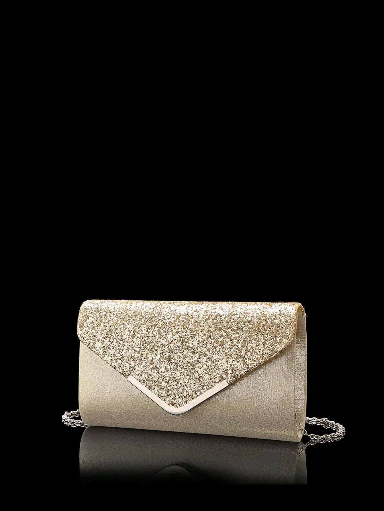 4 Pieces Women Rhinestone Evening Clutch Bag Rhinestone Ear Clip Bridal Wedding Choker Bracelet Dangle Bling Glitter Purse