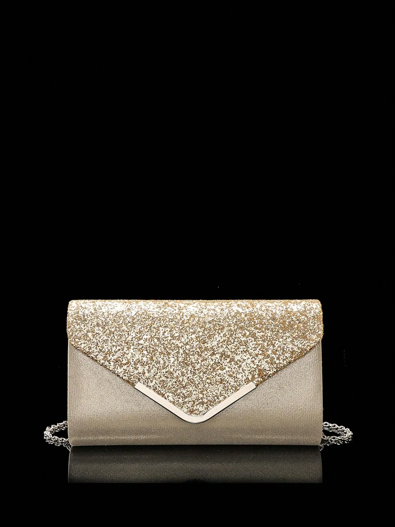4 Pieces Women Rhinestone Evening Clutch Bag Rhinestone Ear Clip Bridal Wedding Choker Bracelet Dangle Bling Glitter Purse