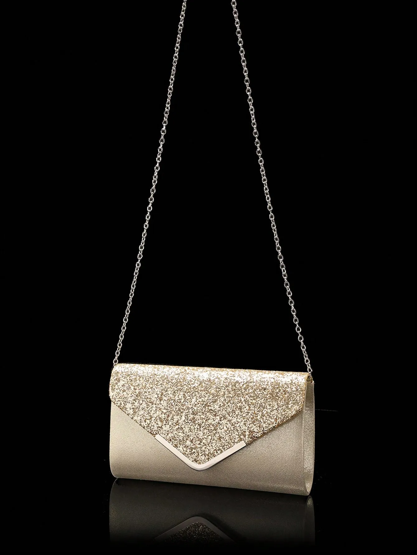 4 Pieces Women Rhinestone Evening Clutch Bag Rhinestone Ear Clip Bridal Wedding Choker Bracelet Dangle Bling Glitter Purse
