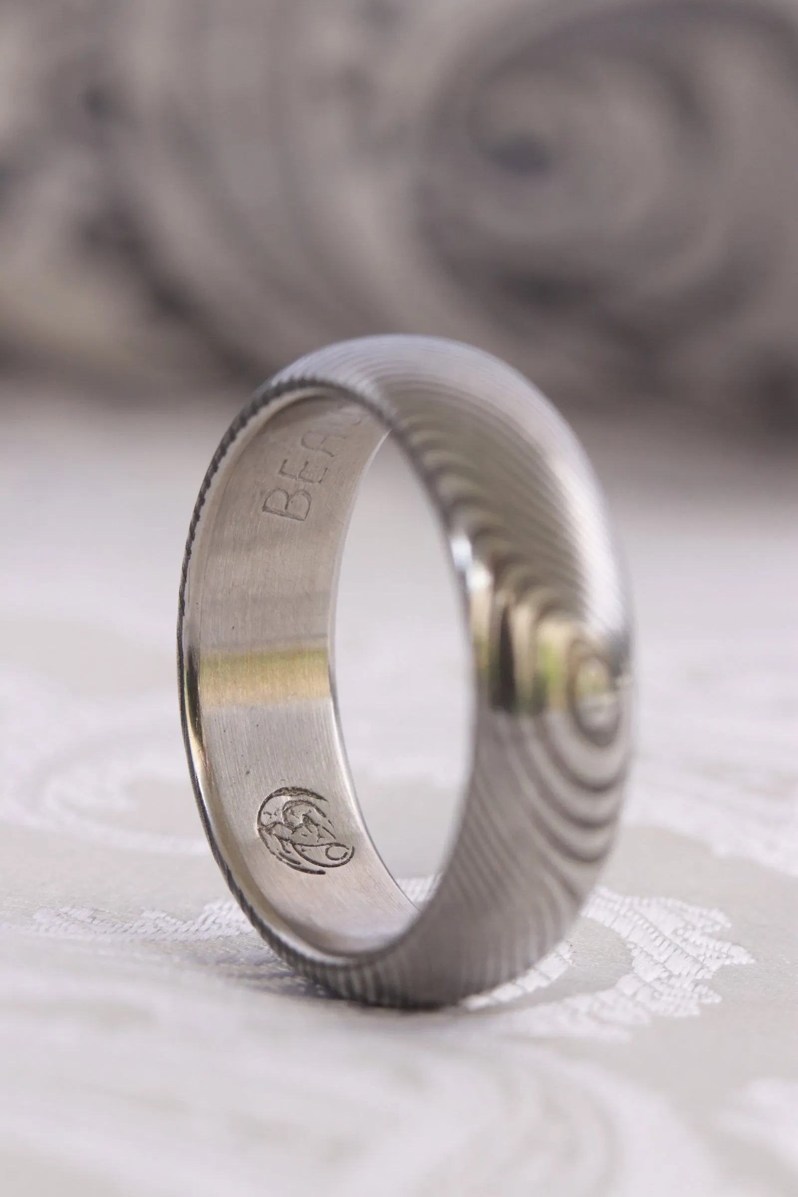 6mm pattern traditional style damasteel band!
