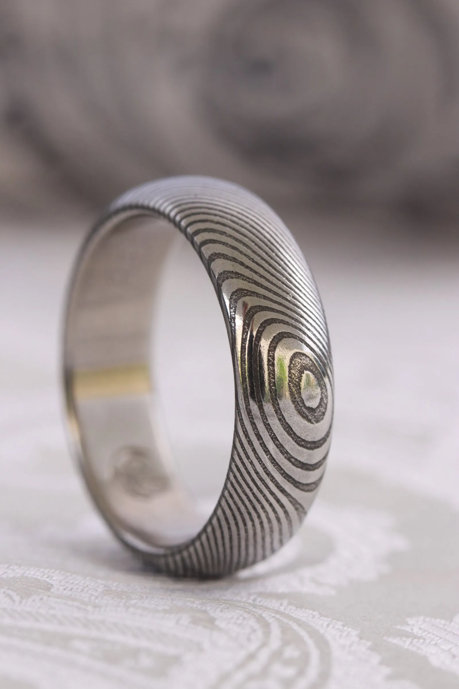 6mm pattern traditional style damasteel band!
