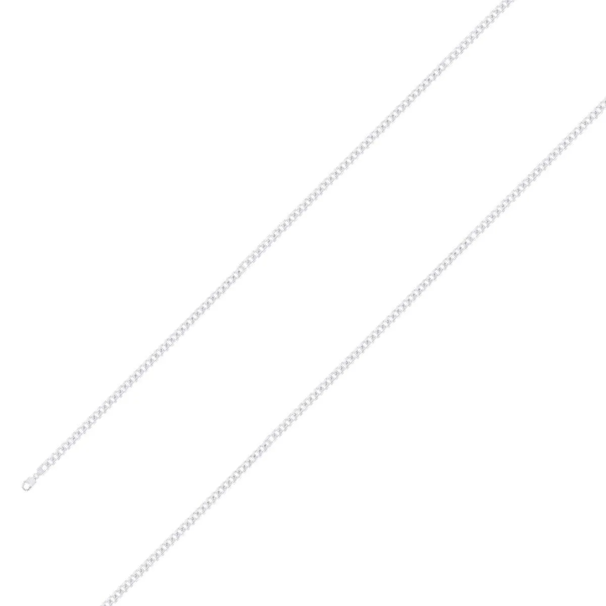 925 Sterling 2.5mm Silver Finish Classic Cuban Chain Size- 7"