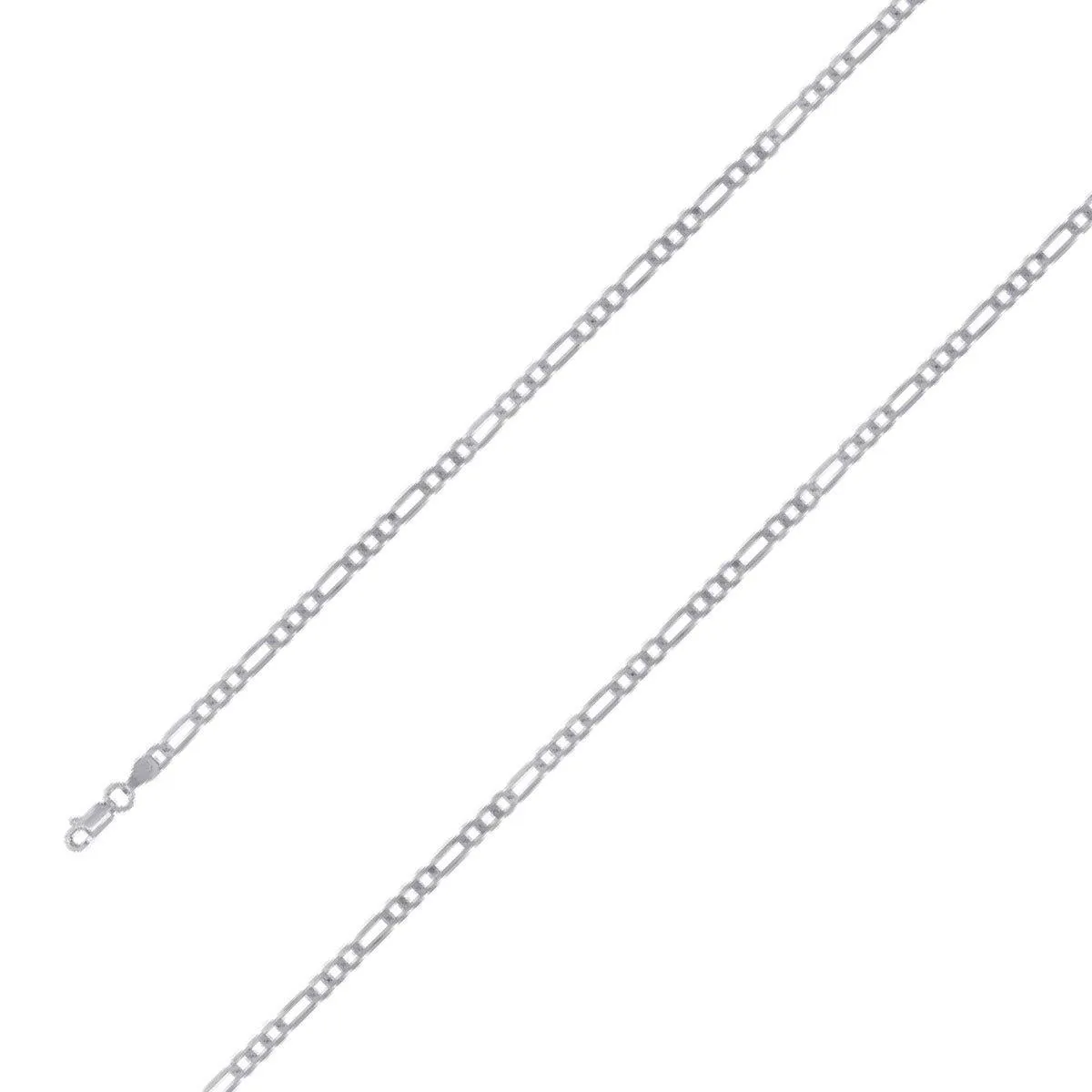 925 Sterling 4mm Silver Rhodium Plated Figaro Chain Size- 9"