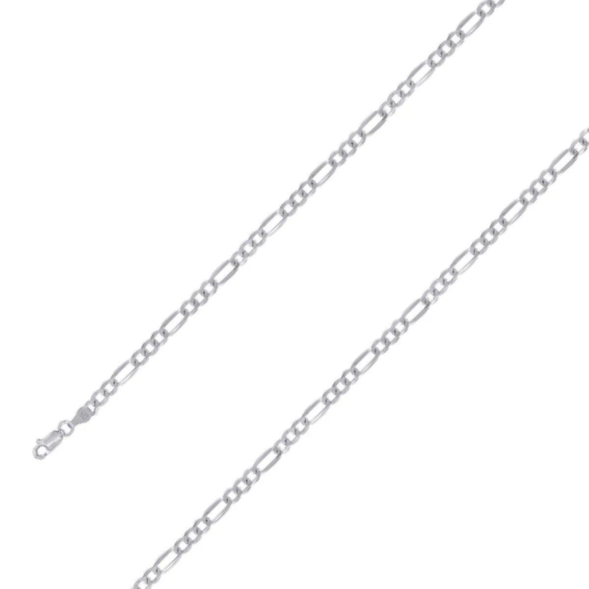 925 Sterling 5mm Silver Rhodium Plated Figaro Chain Size- 9"