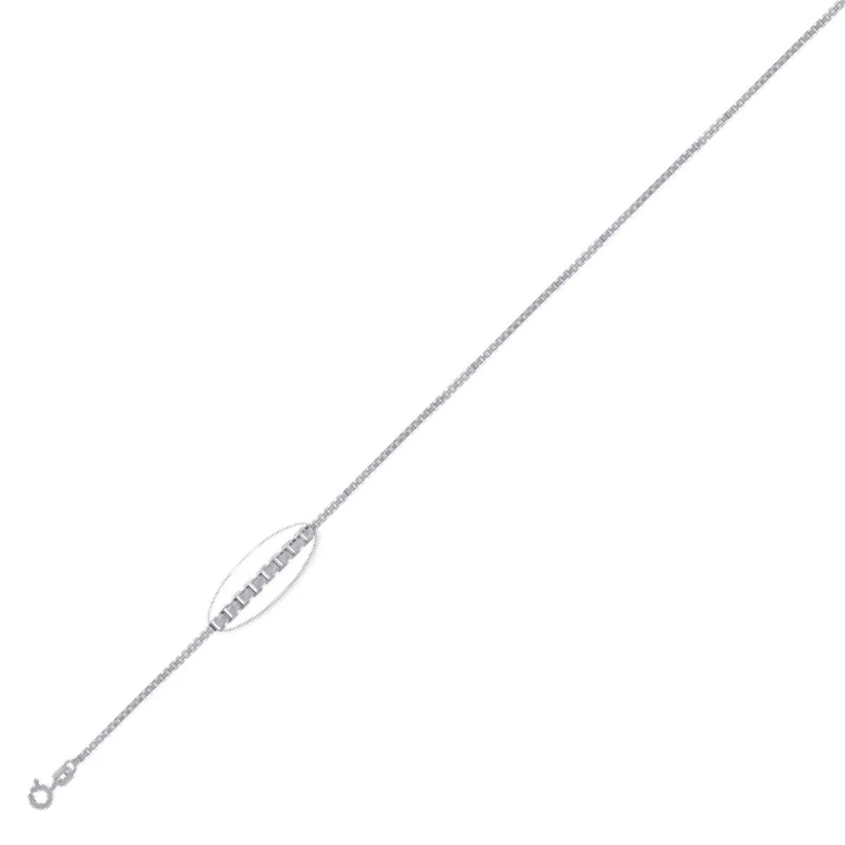 925 Sterling Silver 1.5mm Rhodium Plated Pendant Bracelet  10" Unisex