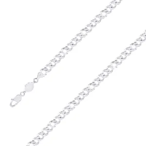 925 Sterling Silver Finish 9.5mm Diamond Cut Classic Cuban Chain Size- 8"