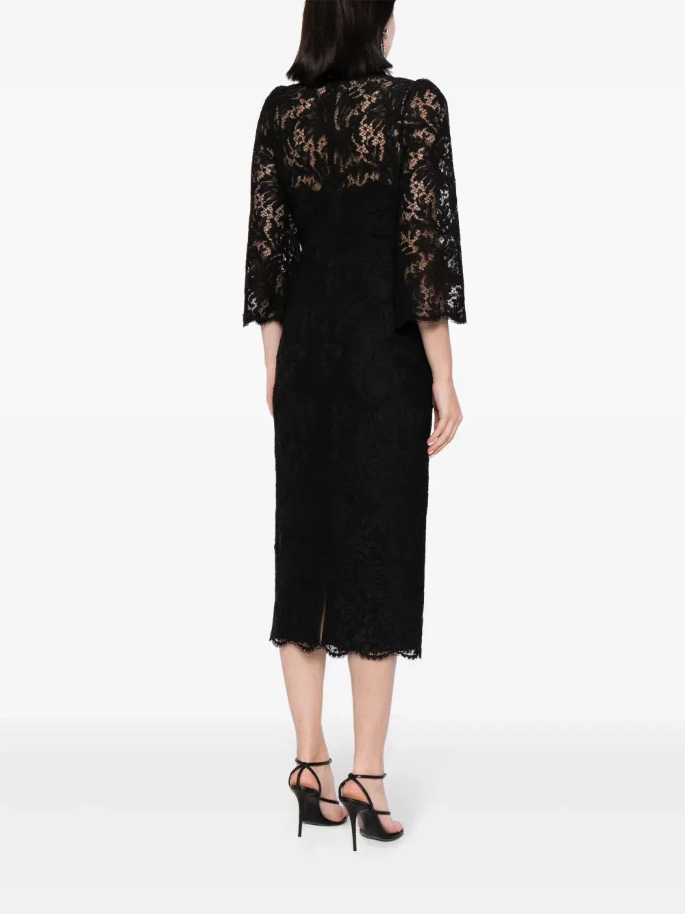 Acotas Lace Crystal-embellished Midi Dress in Black