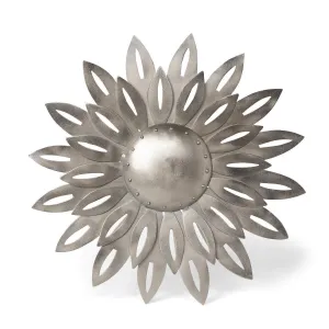 Aged Nickel Wall Dahlia, Large
