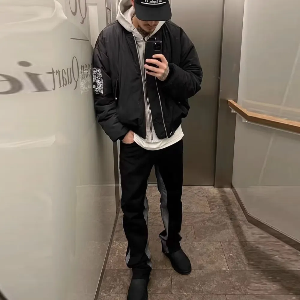 American Casual Side Split Floor Sweeping Street Jeans