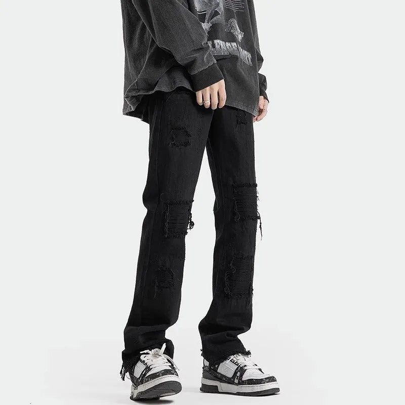 American High Street Hole Slim Straight Jeans