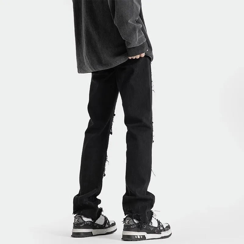 American High Street Hole Slim Straight Jeans