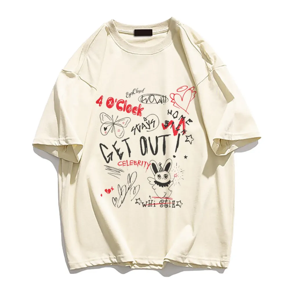 American Street Graffiti Cotton T-shirt